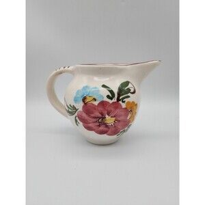 Italian Floral Pitcher Ristorante Tuscolo Grottaferrata Velletri Souvenir Piece?